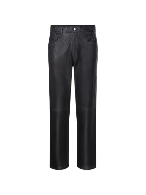 Haikure tonal-stitching leather trousers