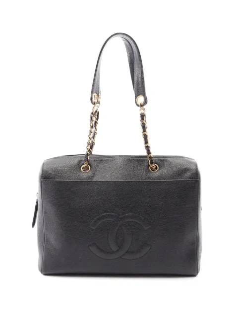 CHANEL Pre-Owned 1997-1999 CC Caviar Chain Zip tote bag