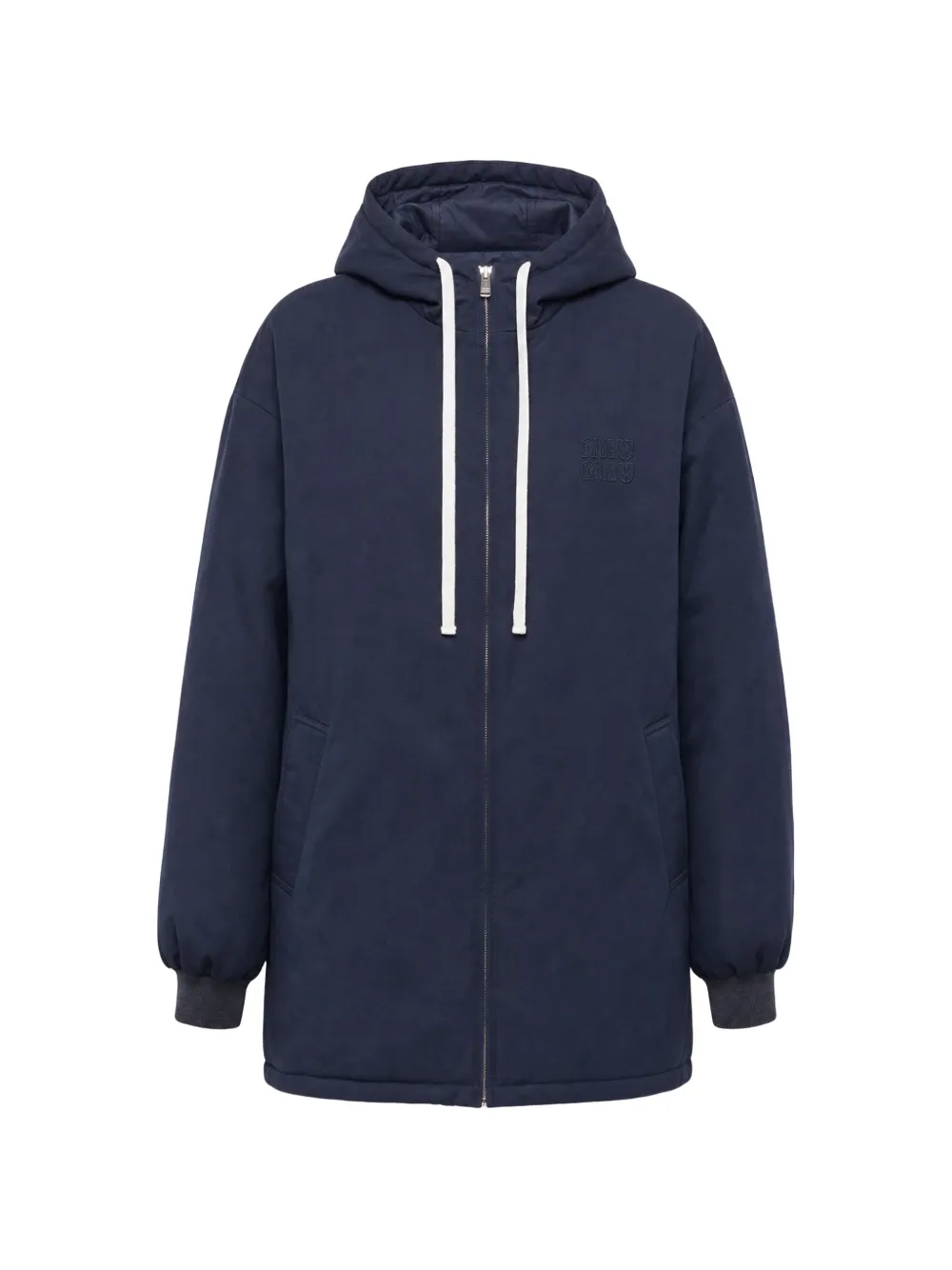 Miu gabardine down jacket Blauw
