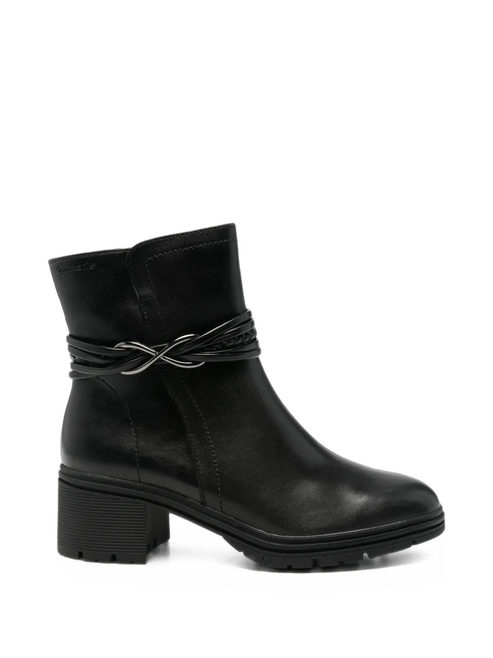 TAMARIS bottines à brides tressées - Noir