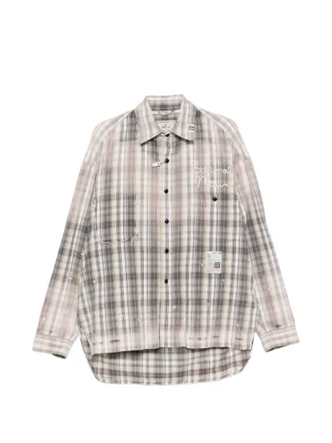Maison MIHARA YASUHIRO distressed-effect checked-pattern shirt