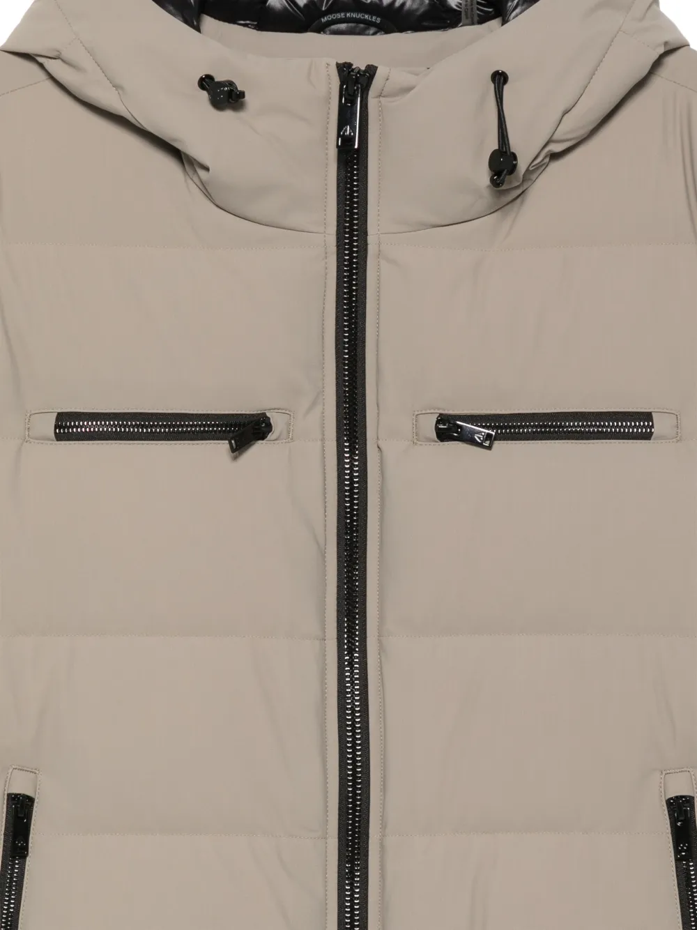 Moose Knuckles quilted hooded jacket Beige