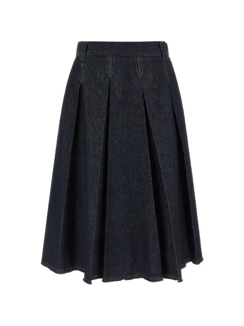 Tela Charlotte pleated denim midi skirt