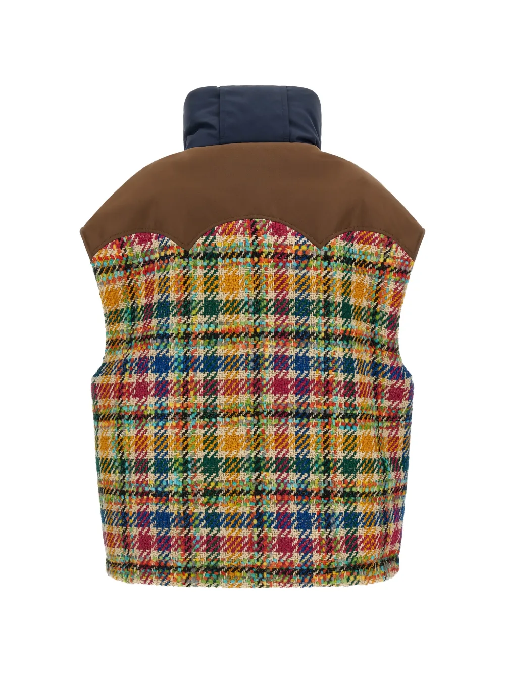 MARBELL Kate tweed gilet met tartanruit Bruin
