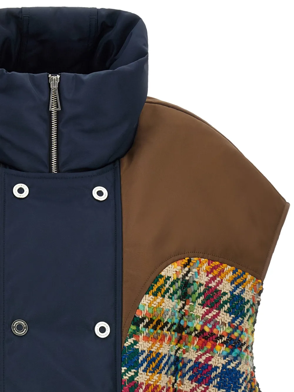 MARBELL Kate tweed gilet met tartanruit Bruin