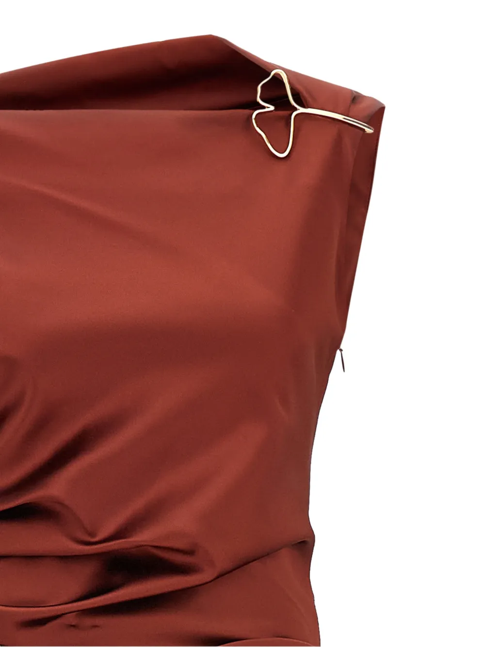 Max Mara Lange stretch satijnen jurk Bruin