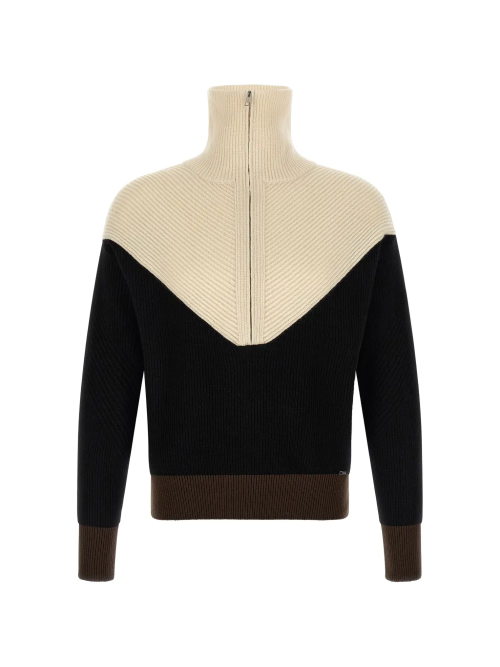 Kiton color-block ribbed-knit sweater - Noir Kiton color-block ribbed-knit sweater - Noir