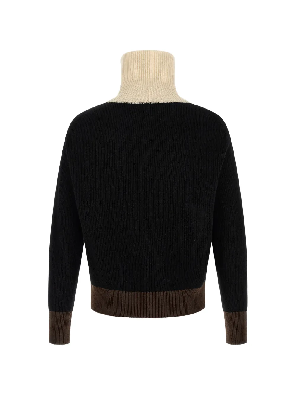 Kiton Ribgebreide trui met colourblocking Zwart