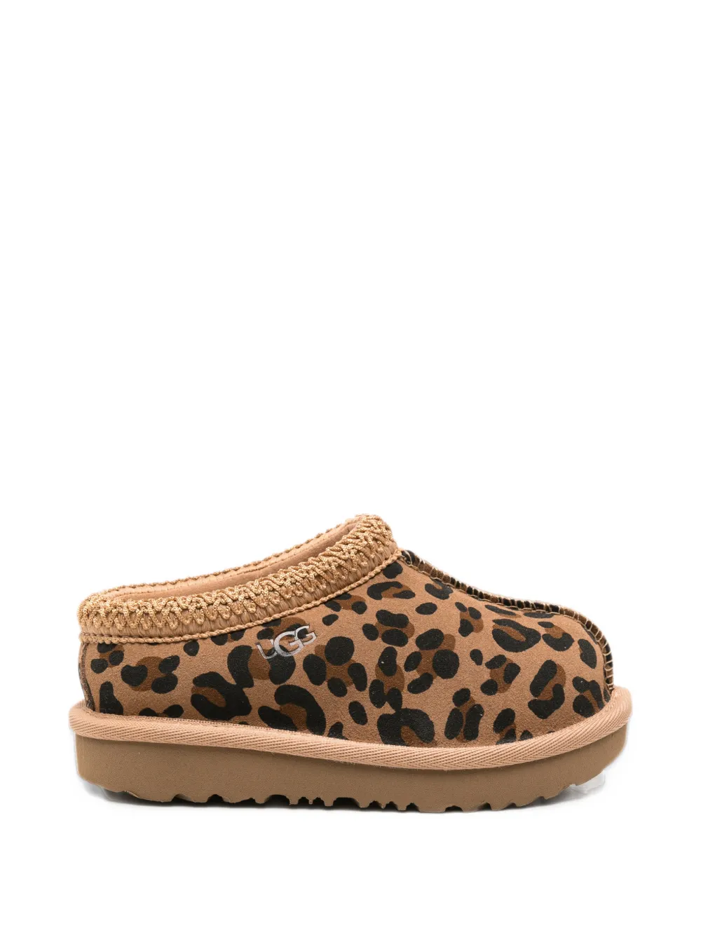 UGG Kids Tasman II leopard-print slippers - Marrone
