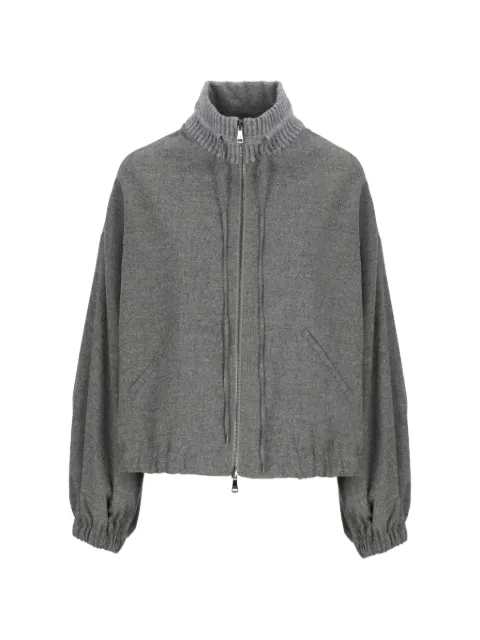 D.Exterior zip-up bomber jacket
