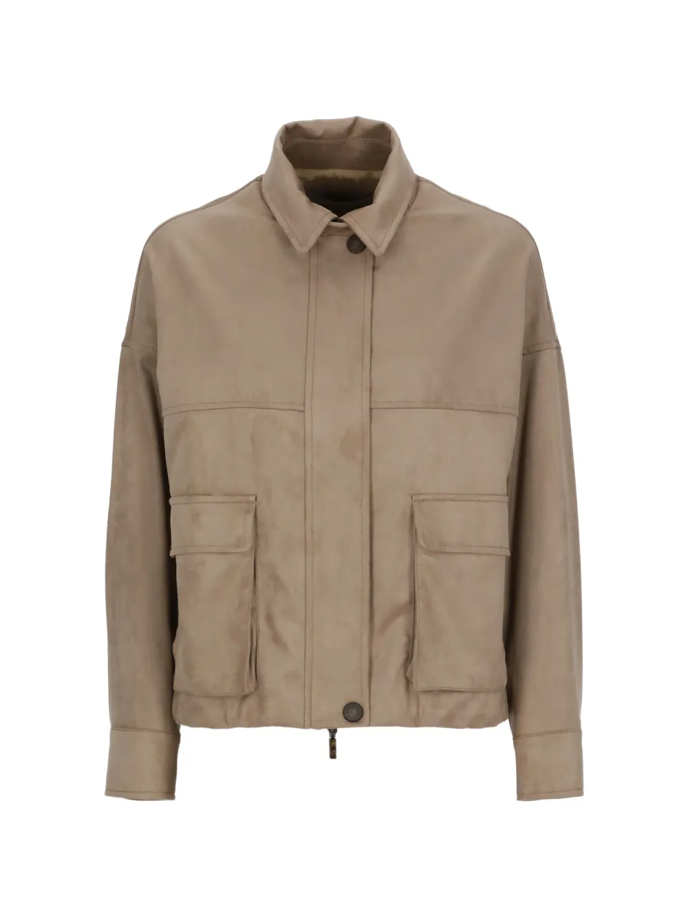 D.Exterior button-fastening jacket Beige