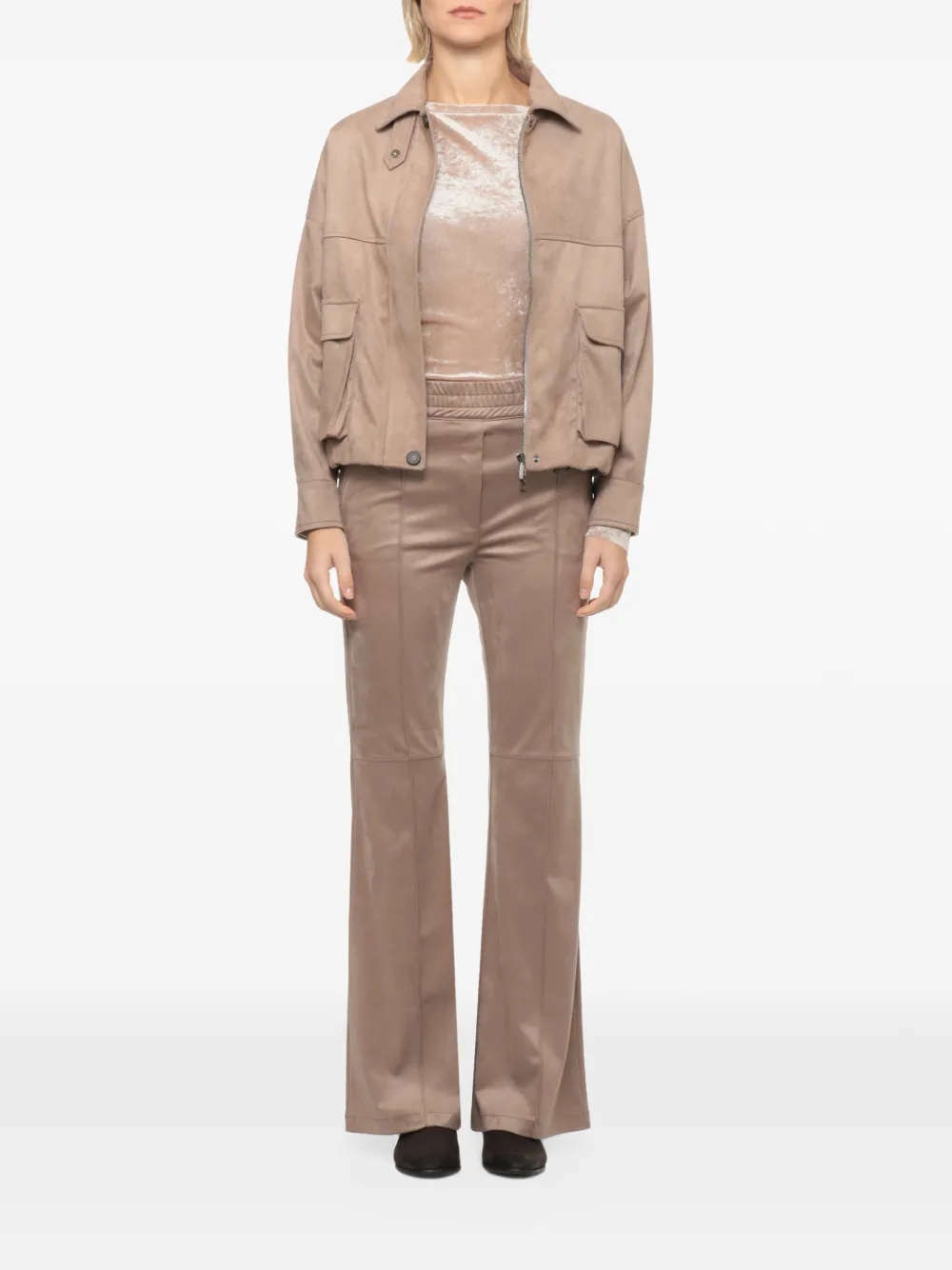 D.Exterior button-fastening jacket Beige