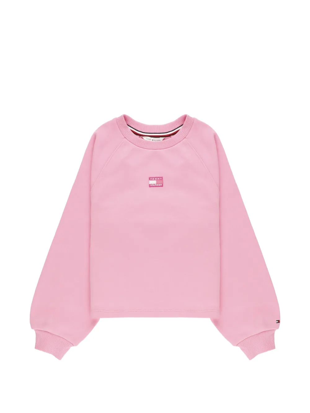 Tommy Hilfiger Junior logo-patch raglan-sleeve sweatshirt - Rosa