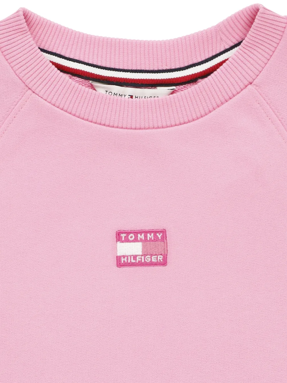 Tommy Hilfiger Junior logo-patch raglan-sleeve sweatshirt Roze