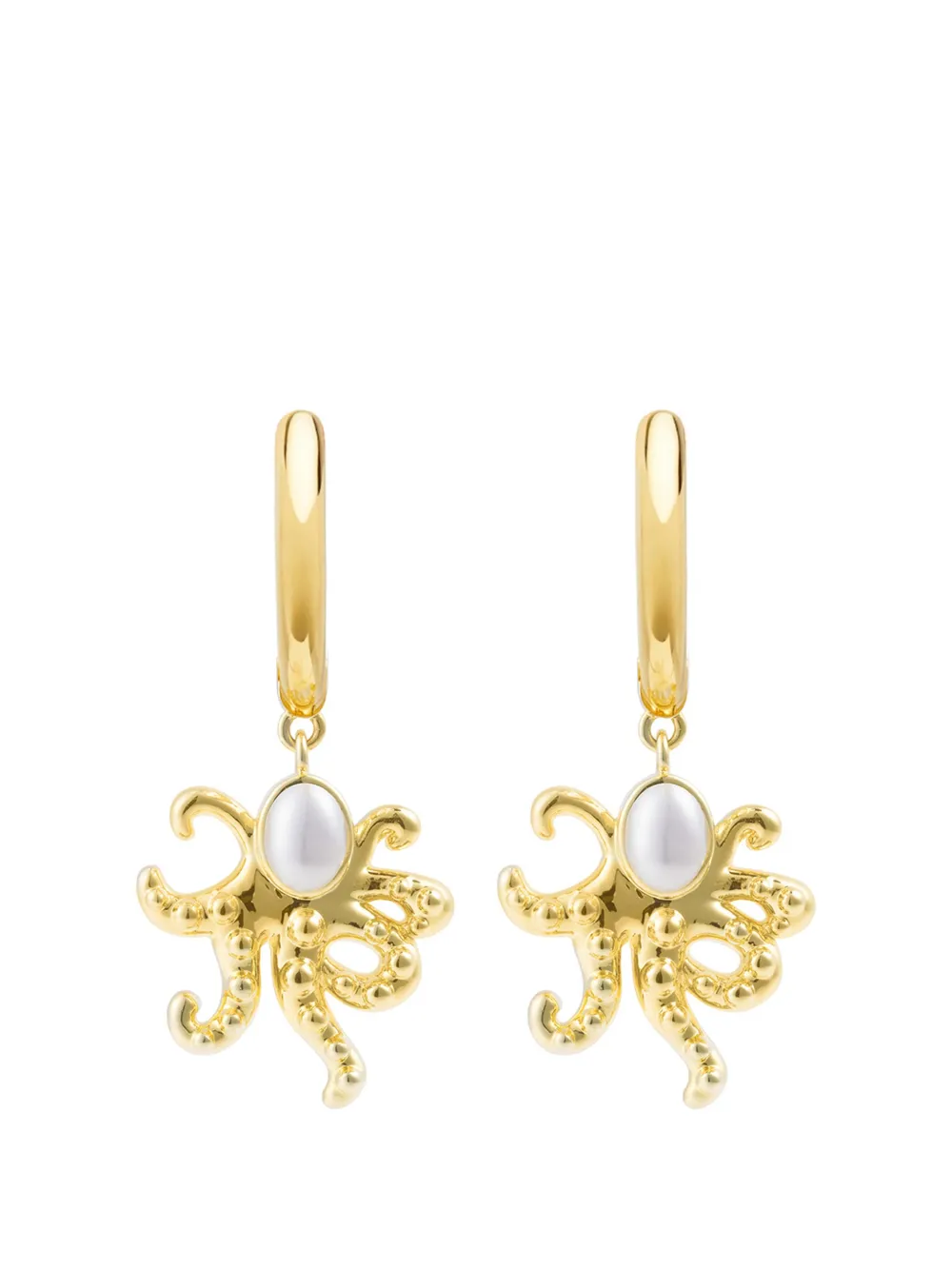 Eshvi octopus-pendant hoop earrings - Oro