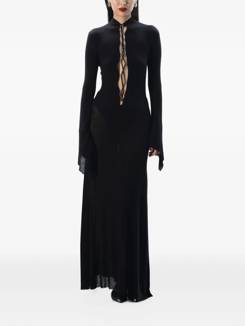 MANURÍ Zaddy maxi-jurk Zwart