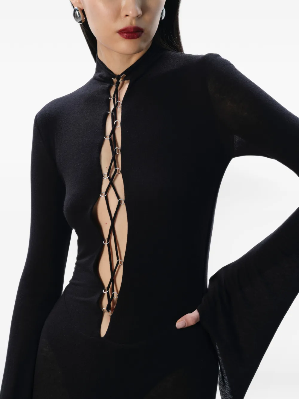 MANURÍ Zaddy maxi-jurk Zwart
