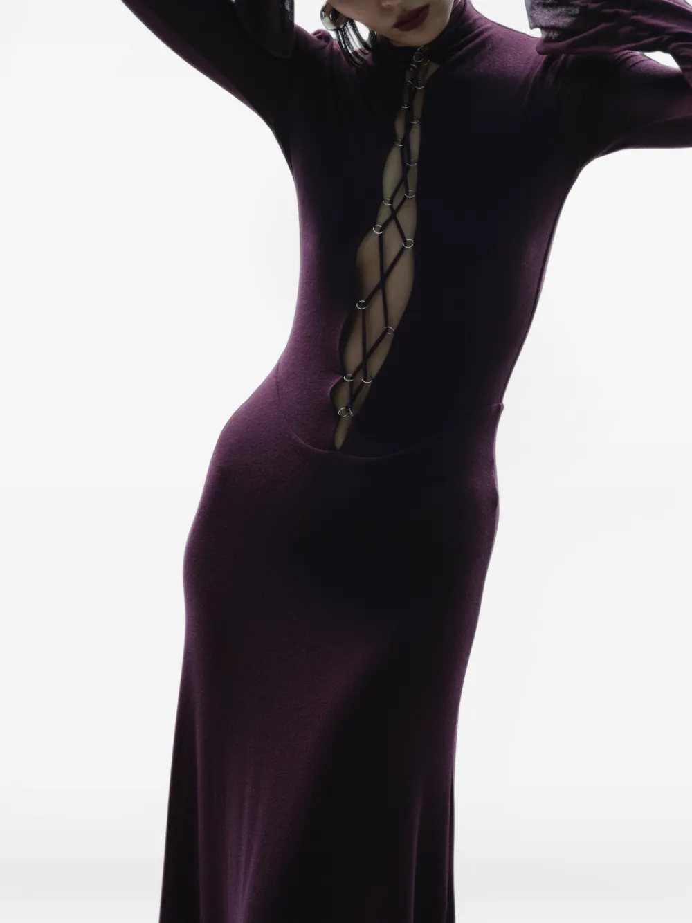 MANURÍ Zaddy maxi-jurk Paars
