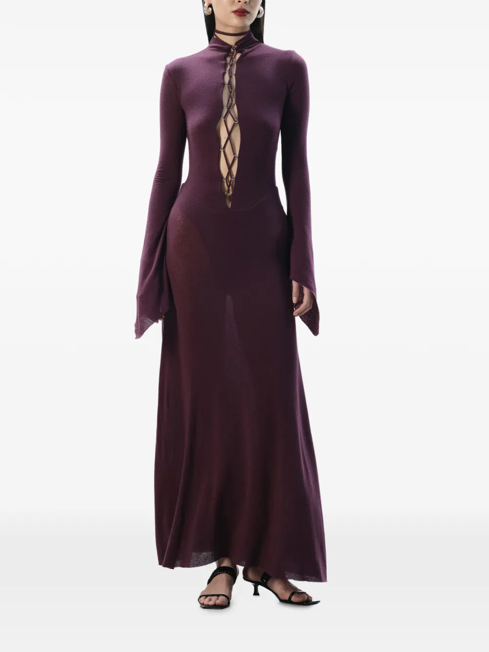 MANURÍ Zaddy maxi-jurk Paars