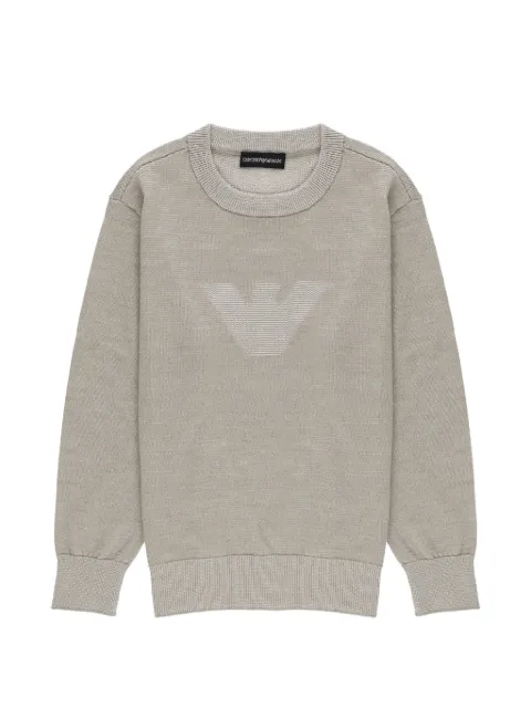 Emporio Armani Kids logo-intarsia wool sweater