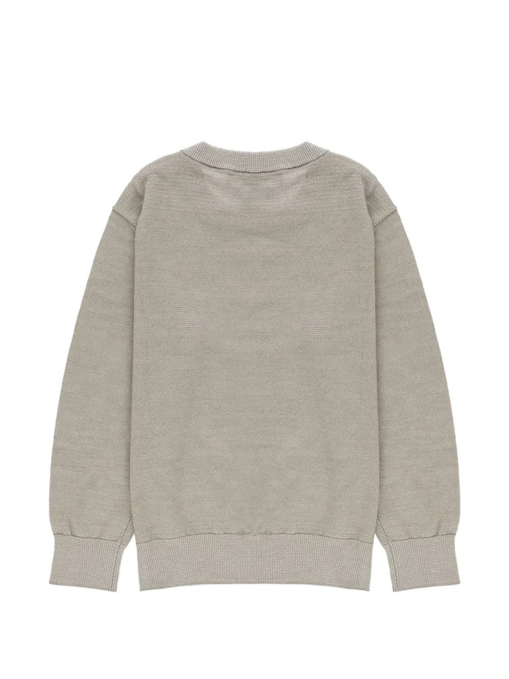 Emporio Armani Kids logo-intarsia wool sweater Beige