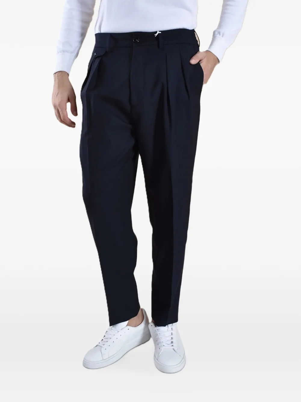 BE ABLE pleated tapered-leg trousers - Blu