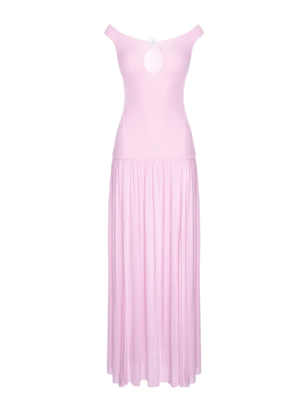 MANURÍ Coco off-shoulder midi-jurk Roze