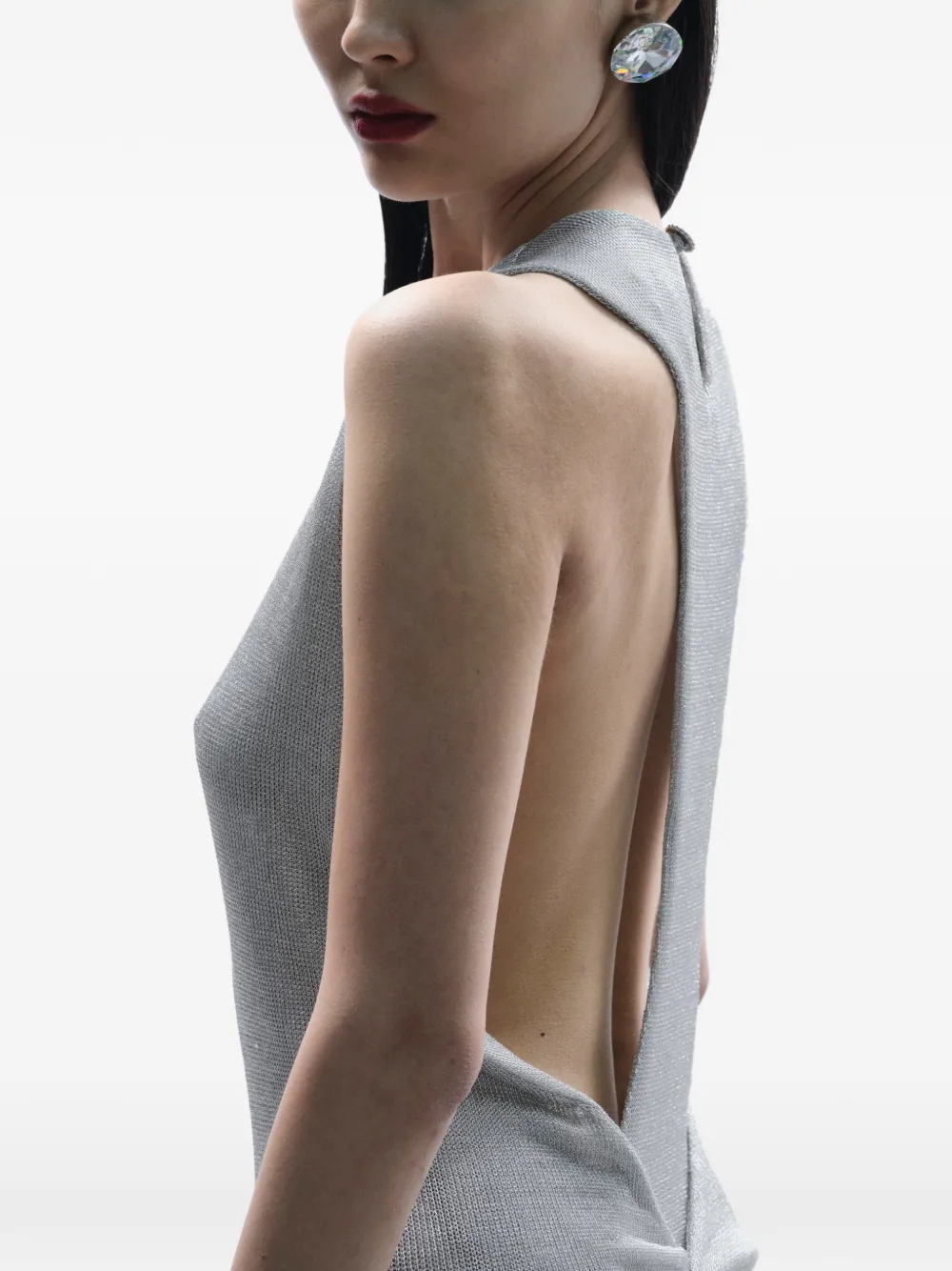 MANURÍ Moonlight maxi-jurk met ruches bij de taille Grijs