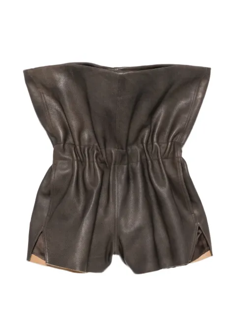 Rick Owens short Crater en cuir à rabat