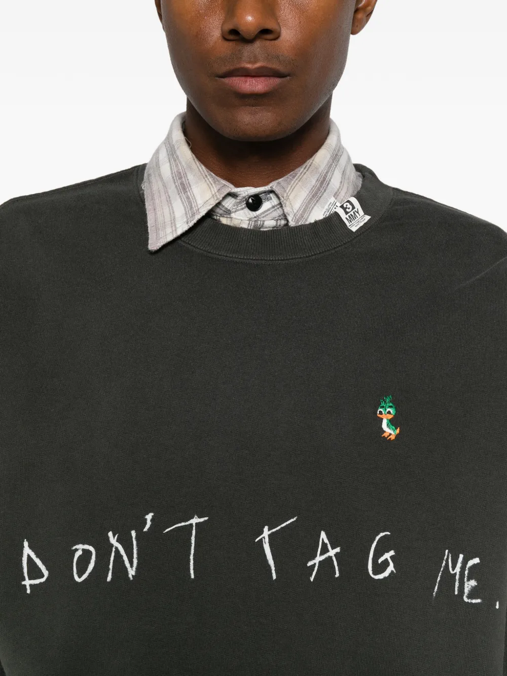 Maison MIHARA YASUHIRO logo-print embroidered sweatshirt Zwart