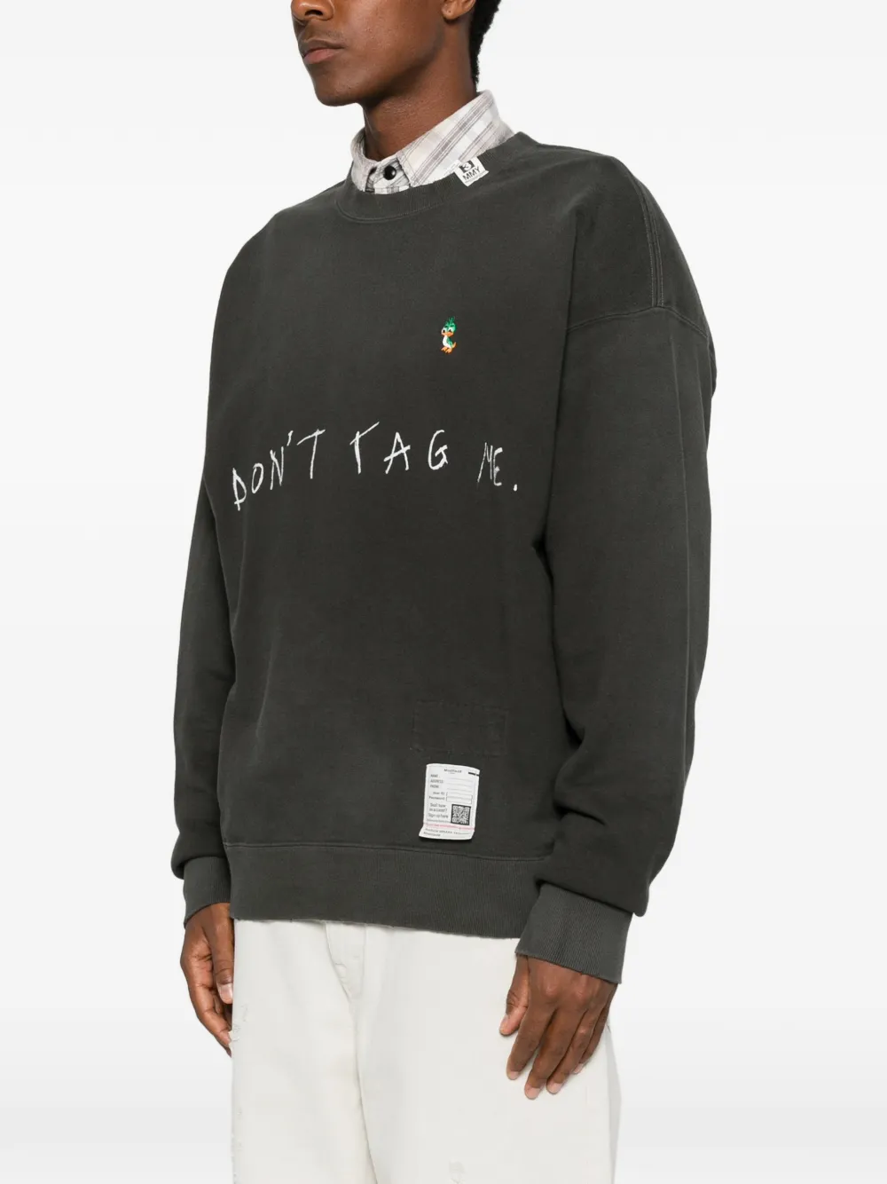 Maison MIHARA YASUHIRO logo-print embroidered sweatshirt Zwart