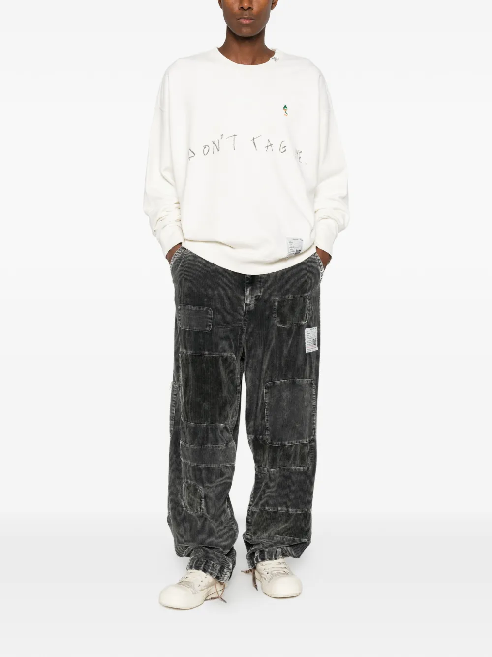 Maison MIHARA YASUHIRO slogan-print cotton sweatshirt Wit