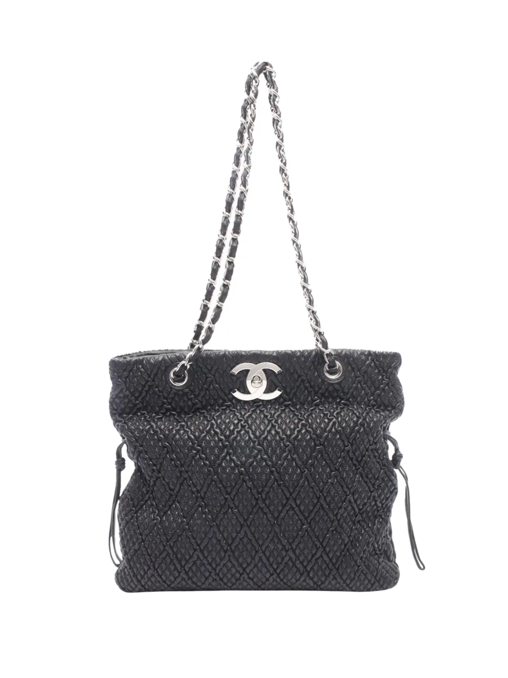 CHANEL Pre-Owned 2009-2010 CC Lambskin Drawstring tote bag - Noir CHANEL Pre-Owned 2009-2010 CC Lambskin Drawstring tote bag - Noir
