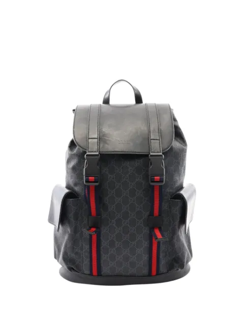 Gucci Pre-Owned 2016-2026 GG Supreme Web Double Buckles backpack