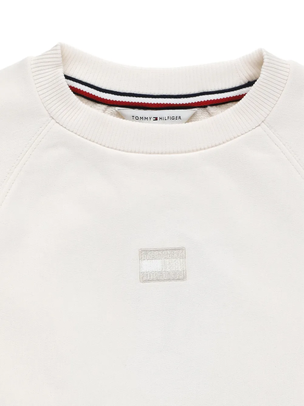 Tommy Hilfiger Terry logo-patch raglan-sleeve sweater Beige