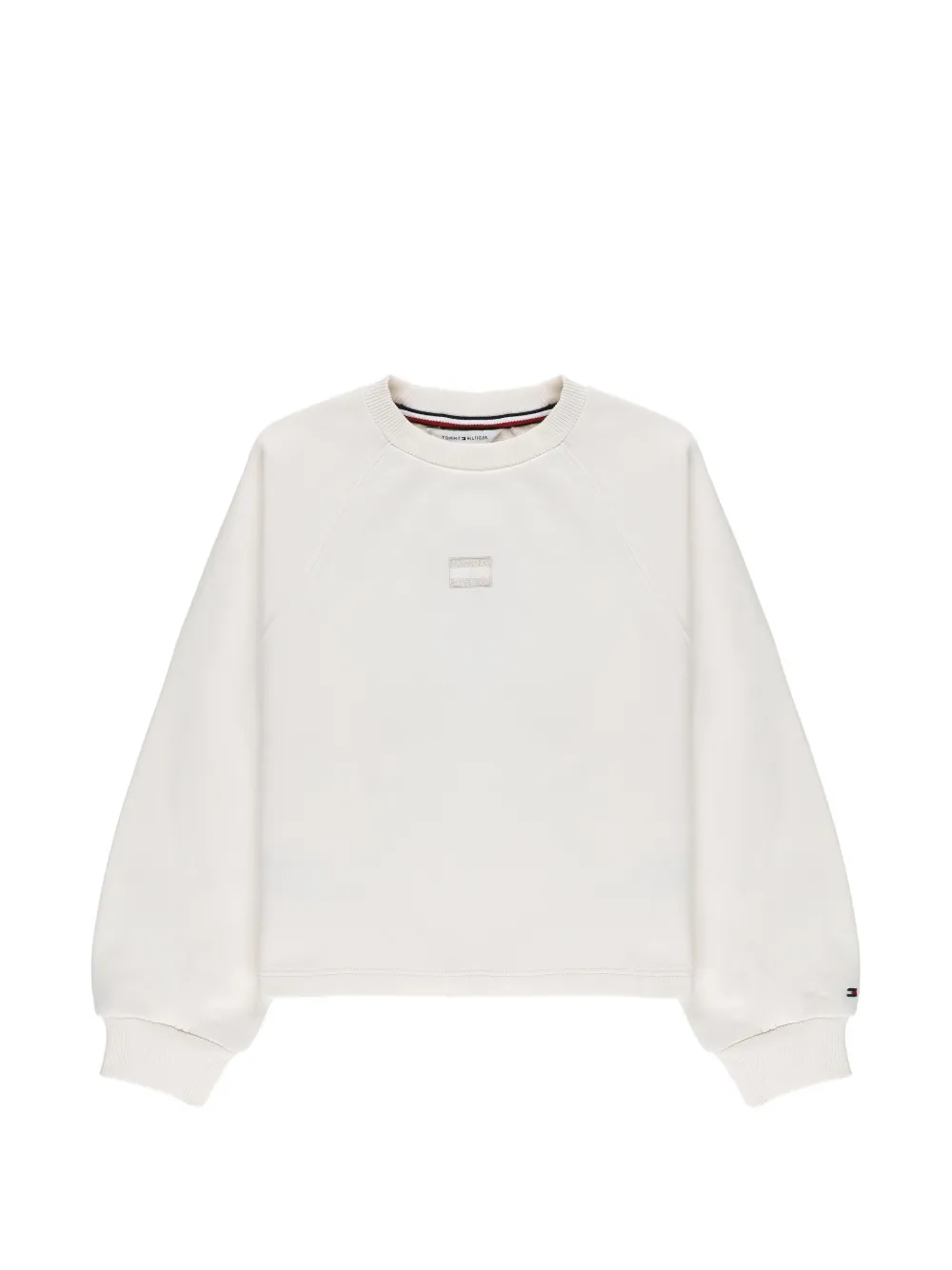 Tommy Hilfiger Terry logo-patch raglan-sleeve sweater Beige