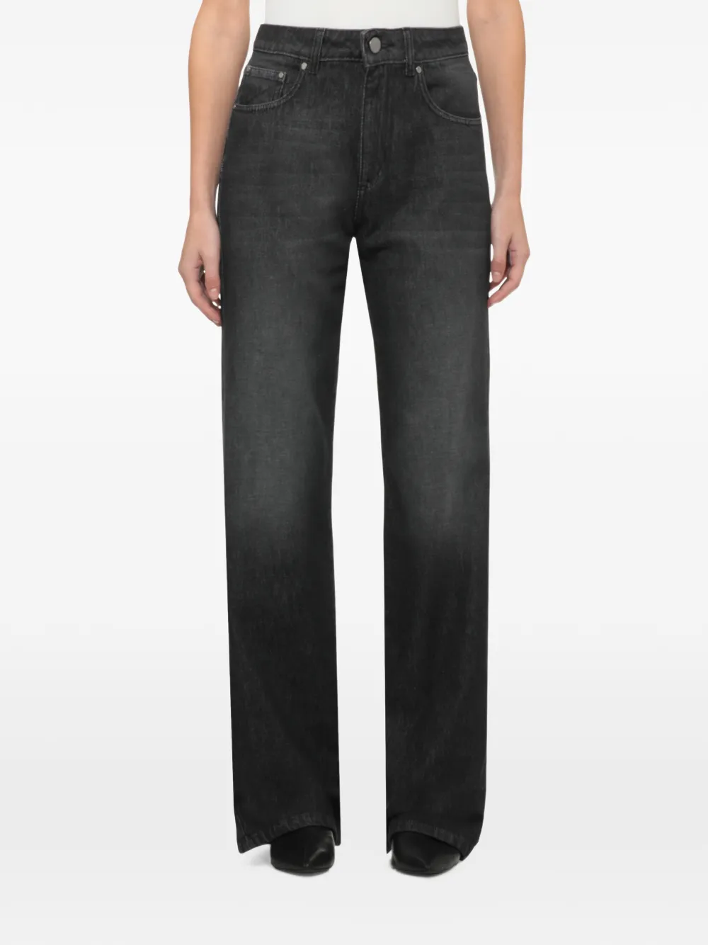 D.Exterior Straight jeans met vervaagd effect Zwart