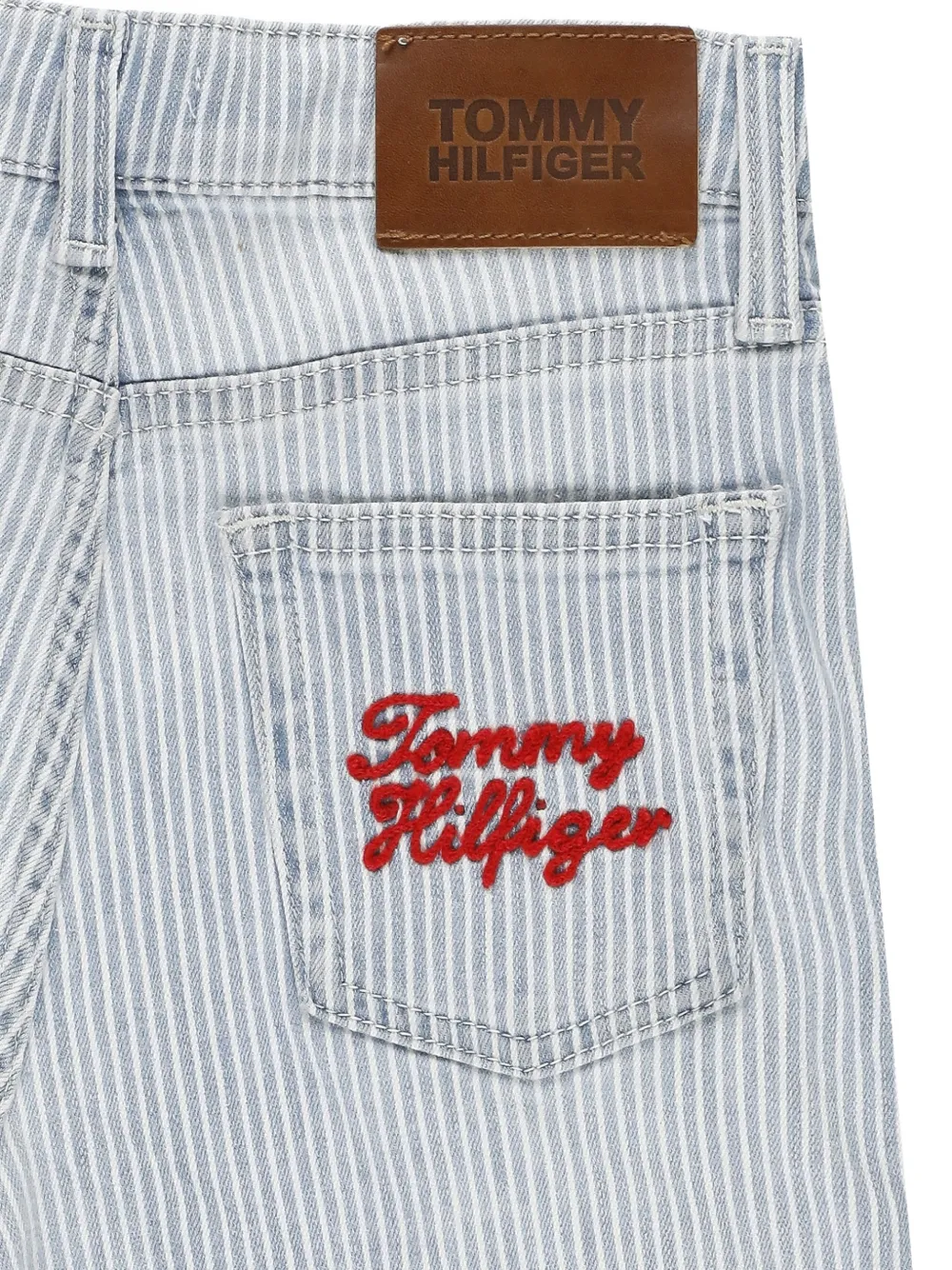 Tommy Hilfiger Junior vertical-stripe jeans Blauw