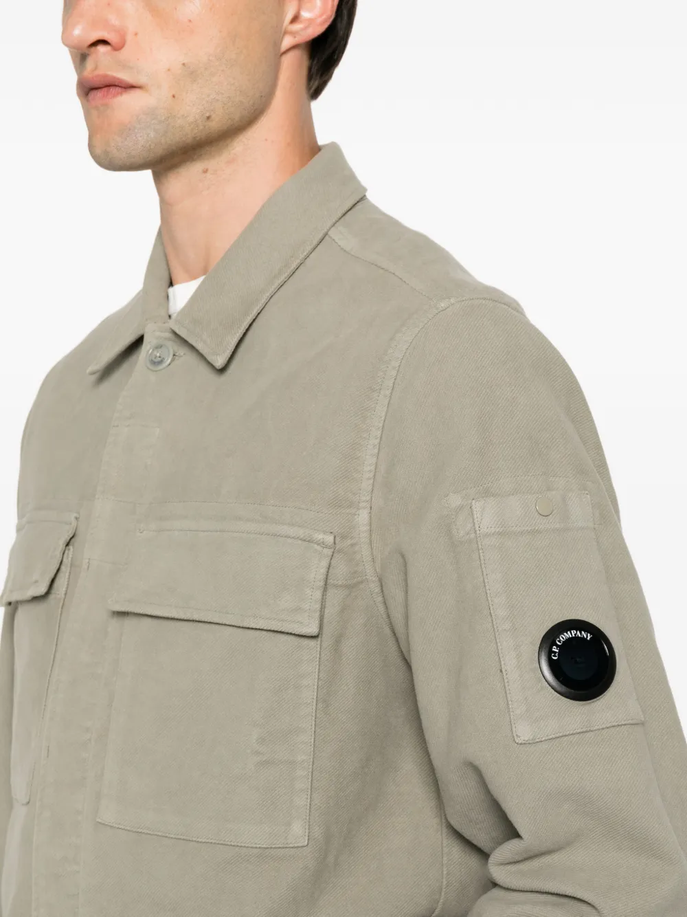 C.P. Company moleskin twill overshirt Groen