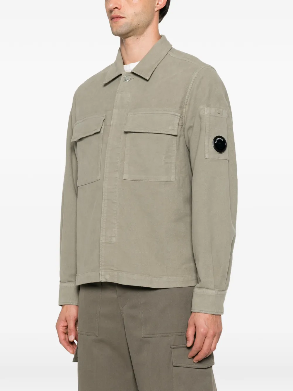 C.P. Company moleskin twill overshirt Groen