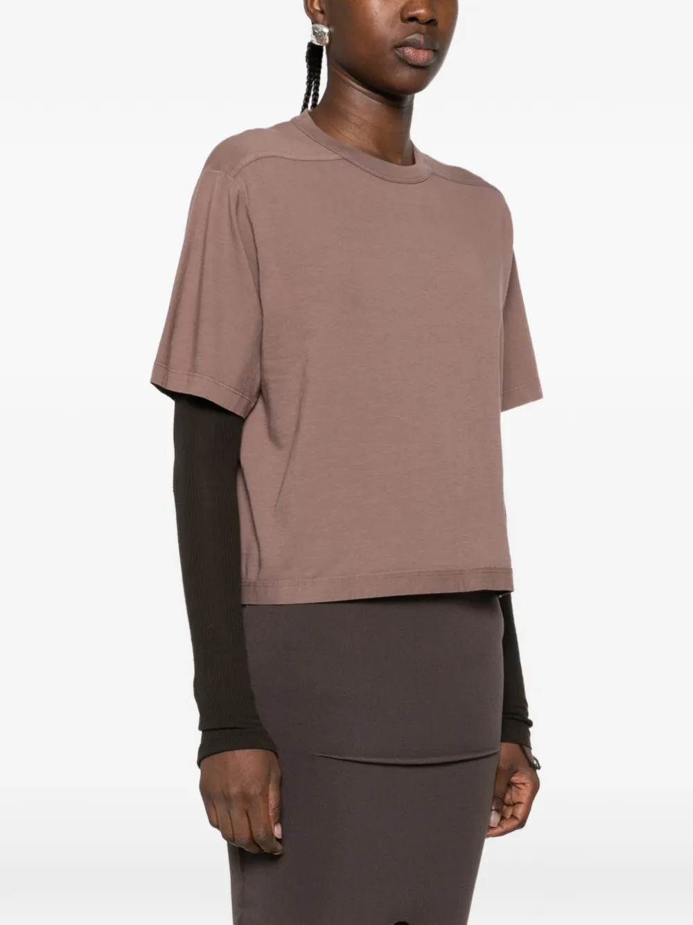 Rick Owens DRKSHDW exposed-seam T-shirt Bruin