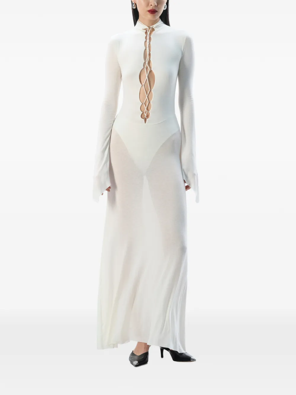 MANURÍ Zaddy maxi-jurk Wit