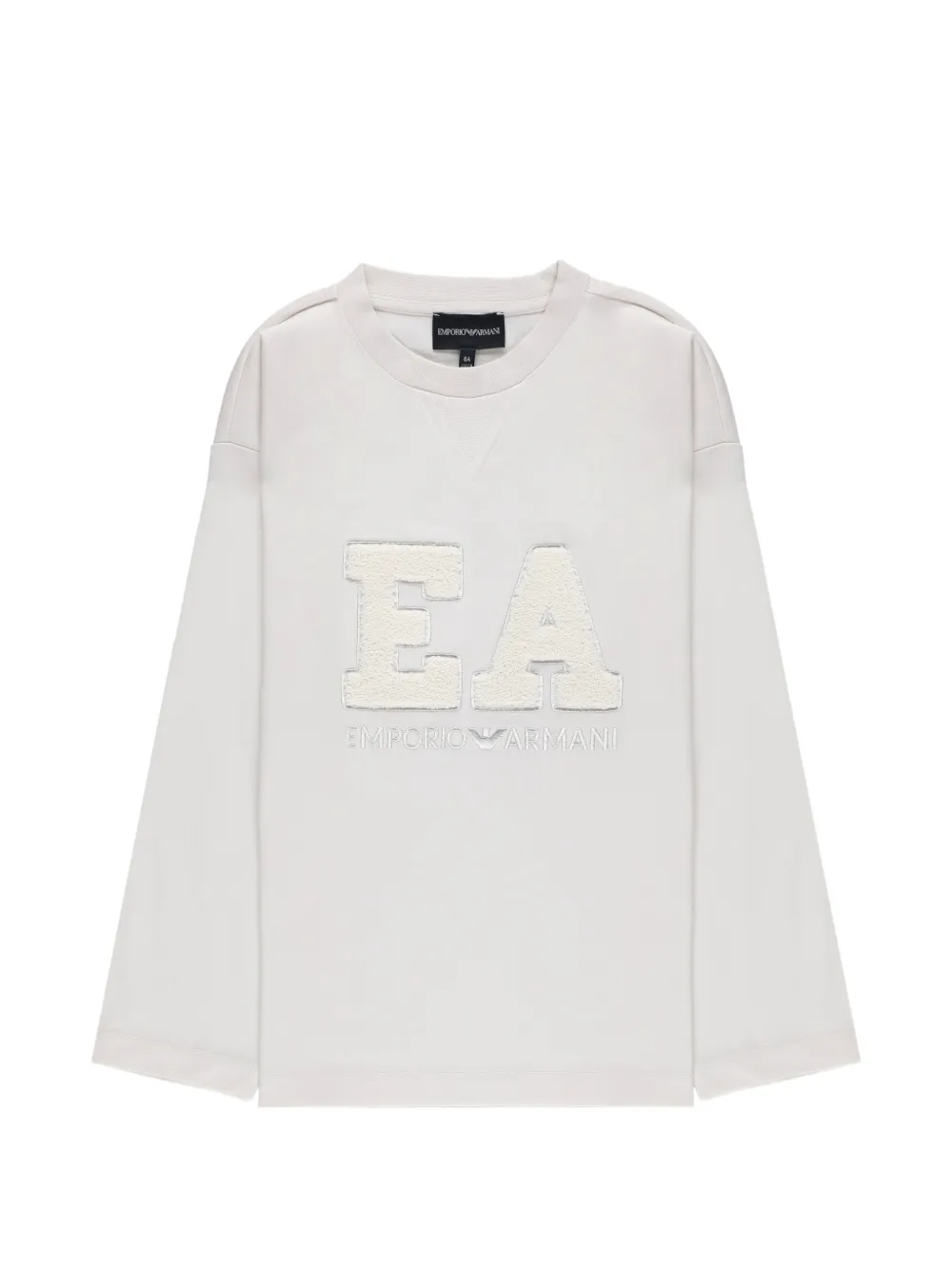 Emporio Armani Kids logo-appliqué long-sleeve T-shirt - Toni neutri