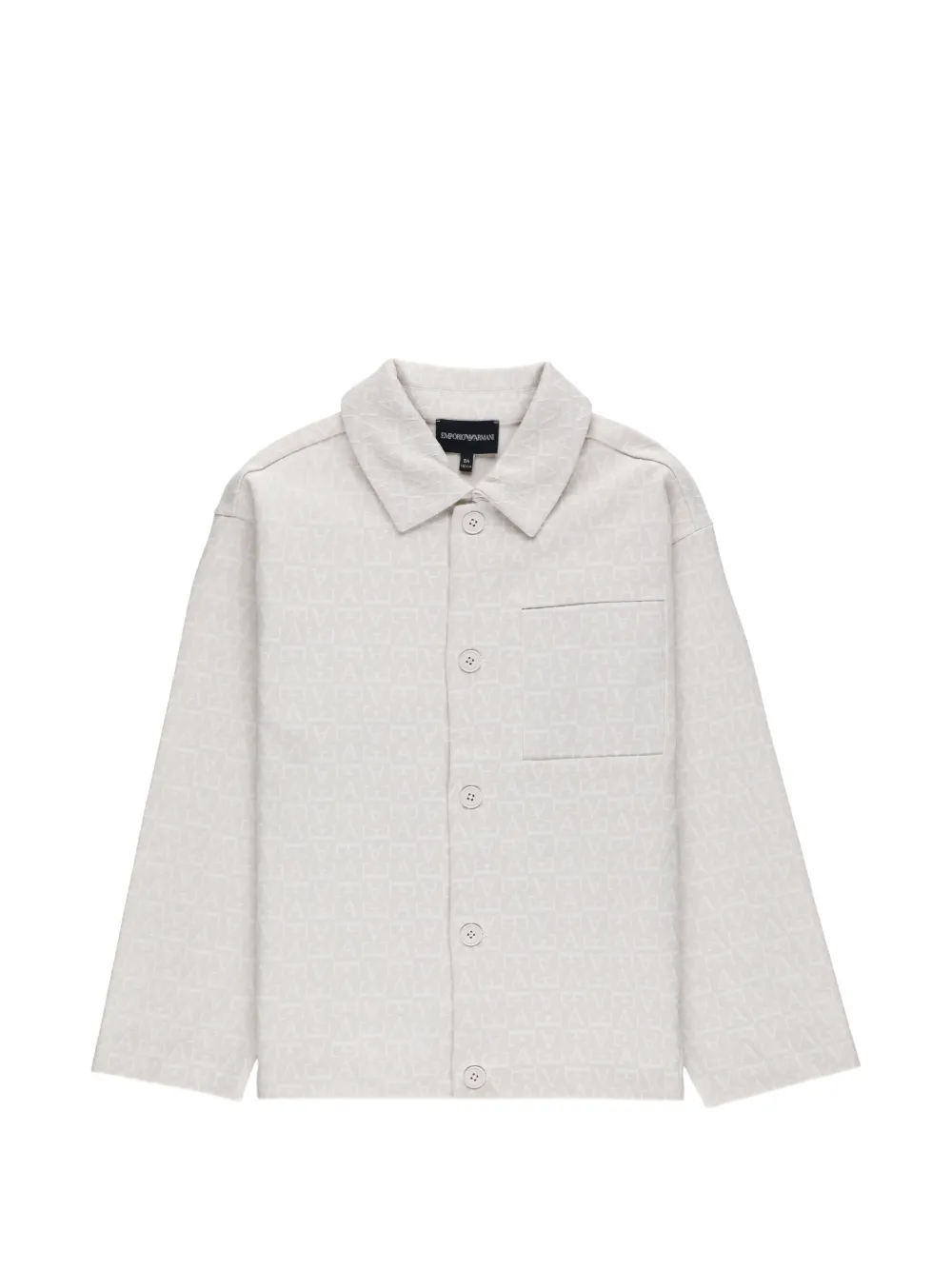 Emporio Armani Kids monogram-jacquard shirt - Toni neutri
