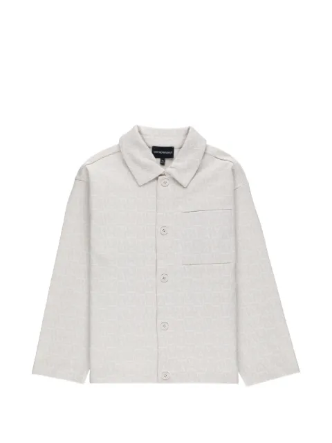 Emporio Armani Kids monogram-jacquard shirt
