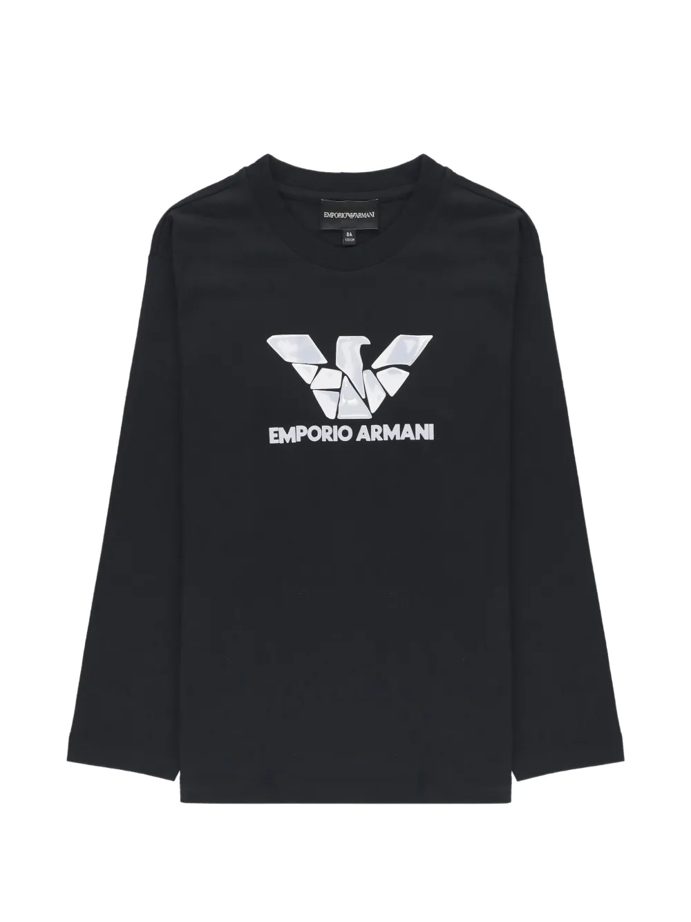 Emporio Armani Kids logo-print long-sleeve T-shirt - Blu