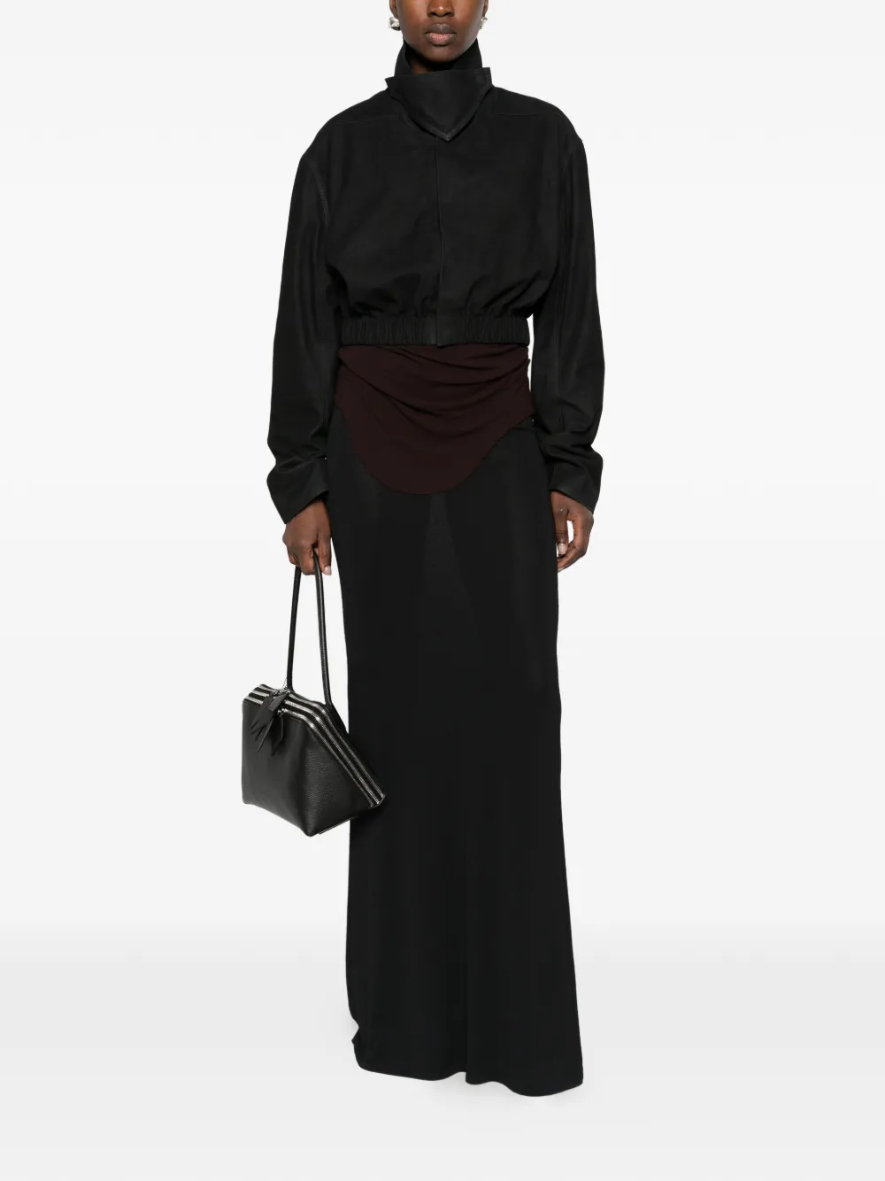 Rick Owens cropped elasticated-waist jacket Zwart