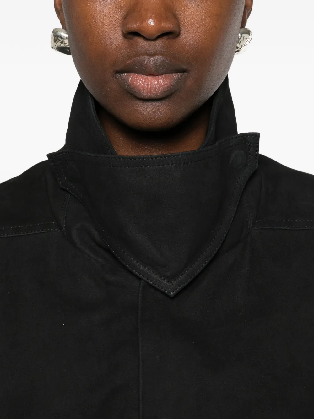 Rick Owens cropped elasticated-waist jacket Zwart