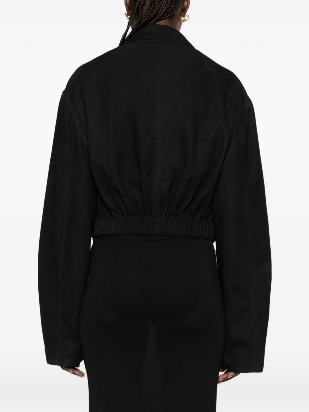 Rick Owens cropped elasticated-waist jacket Zwart