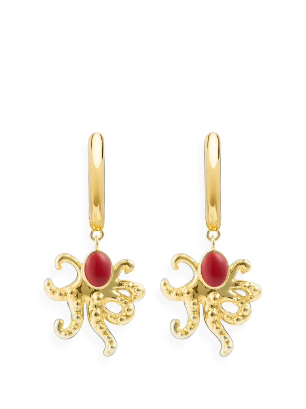 Eshvi octopus-pendant hoop earrings - Gold